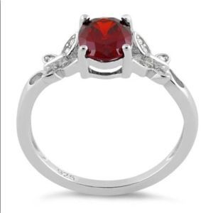 Garnet ruby cubic zirconia ring